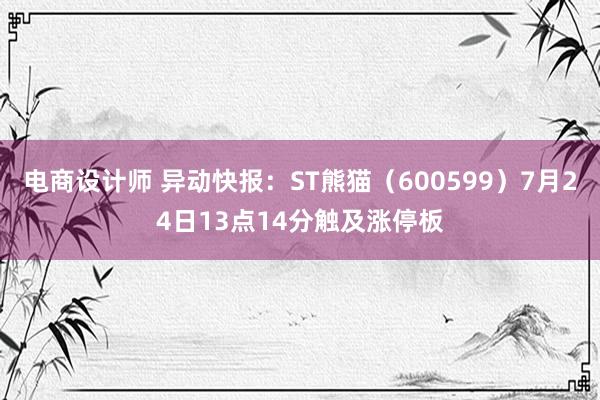 电商设计师 异动快报：ST熊猫（600599）7月24日13点14分触及涨停板